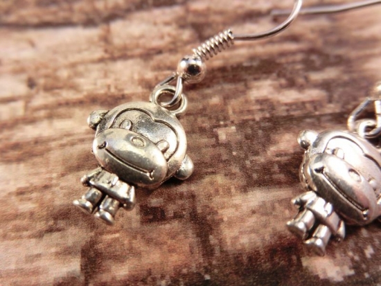 Preview: Affe Ohrringe Vintage Optik Äffchen Orang Utan